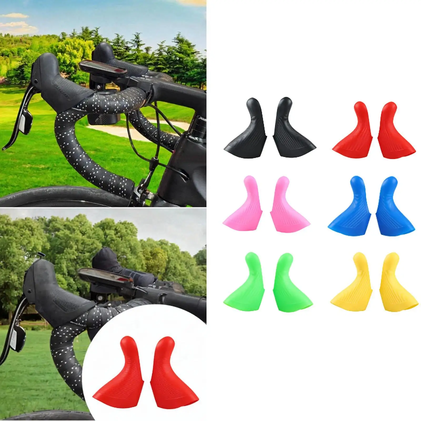 

2Pcs Bike Shifter Lever Covers Flexible Practical Anti Slip Elegant Spare Parts Replaceable Brake Handle Covers for er9 Egr Erx
