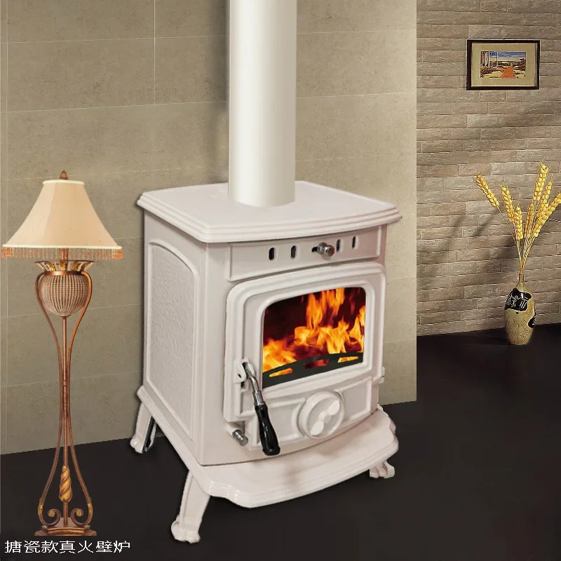 Fireplace B & B Villa Modern Household Wood Burning Real Fire European Cast Iron Fireplace Heater Heating Furnace