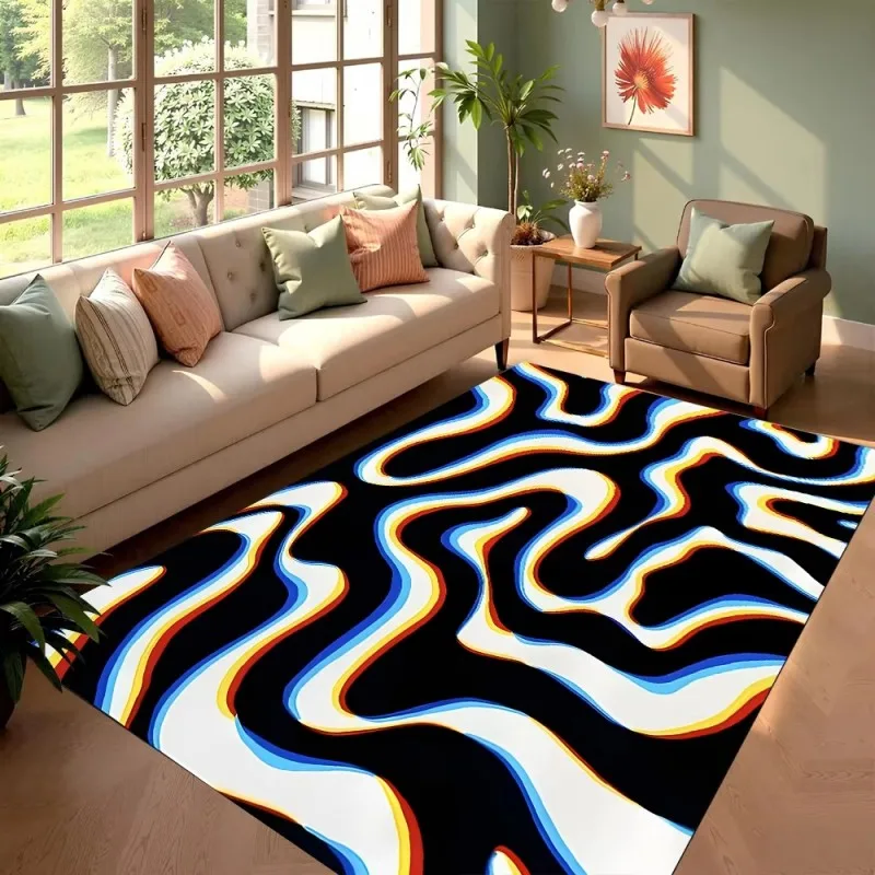 VIKAMA Abstract Fluid Art Rugs comfortable soft warm and non-slip for the living room bedroom and study home decorative pieces