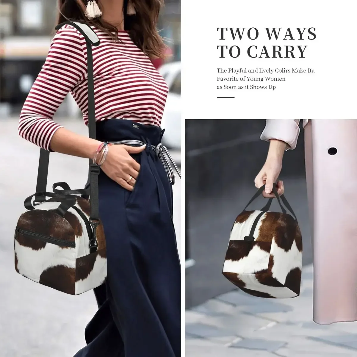 Rustic Ranch Cow Print Insulated Lunch Bag for Women Office Cooler Thermal Box Tote Portable Lunch Boxes