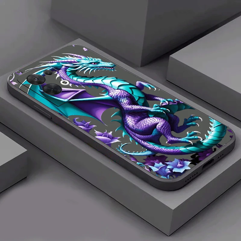 Chinese Divine Dragon Phone Case For OPPO A97 A94 A93 A92 A91 A74 A55 A54 5G A16 A16S Soft Liquid Silicone Cover