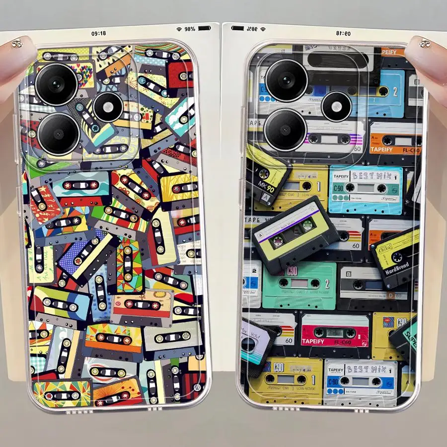 Casing Handphone Motif Lucky Tape Lembut untuk Xiaomi Redmi Note A4 13C 11S 12 9 9S 11 14 Pro Plus 13 14C 12S 10S