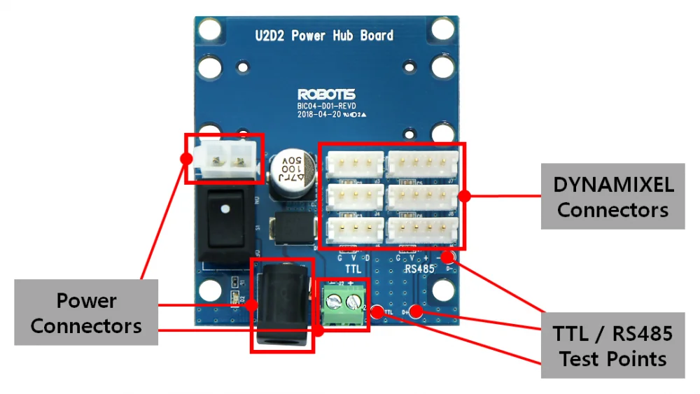 U2D2 Power Hub Board Set Power module Dynamixel Steering gear hub power supply conversion board