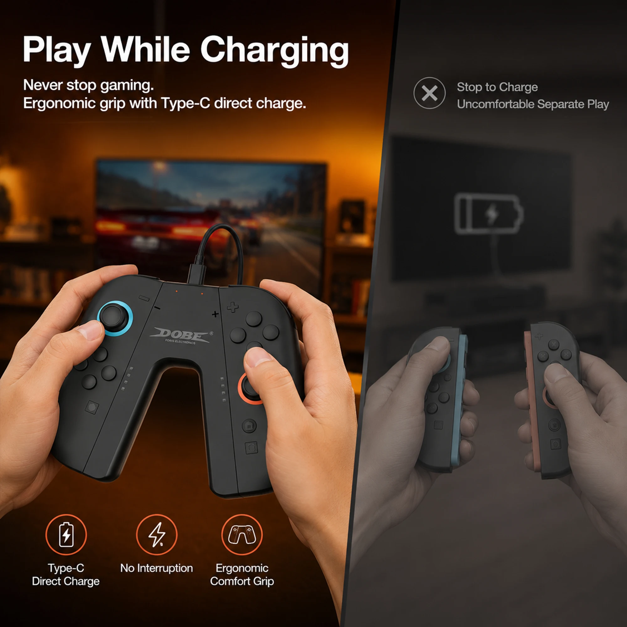 DOBE Charging Grip for Nintend - Retro Gaming Gun ulasan dan harga