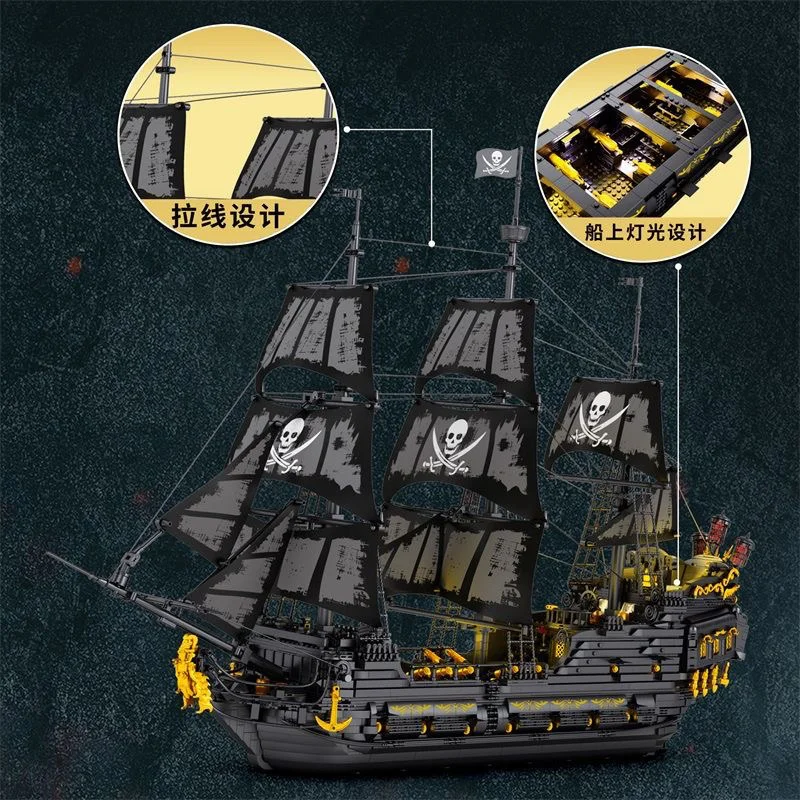 Reobrix 66036 Black Pearl adulto de alta dificultad juguete de bloques de construcción gigante modelo de ensamblaje educativo