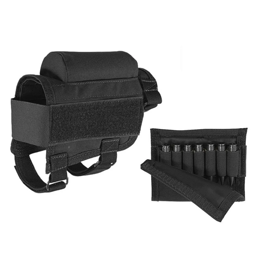 VULPO Tactical Butt Stock Rifle Cheek Rest Riser Pad Bullet Holder Nylon Riser Pad Ammo Cartridges Bag Hunting Rifle Accessory