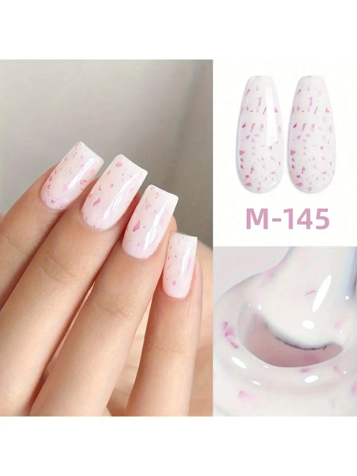 XEIJAYI 1 Stück Rosa Creme Crush Diamant Nagelgel Bunte Semi Permanent Nail Art Einweichen UV LED Nagelstudio DIY Nagelstudio