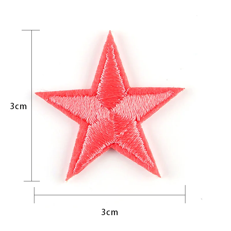 20pc Star Embroidered Patch Stick Clothes Badge Crafts Accessories Patches Costume Five-Pointed Star On Cloth Hat Shoe