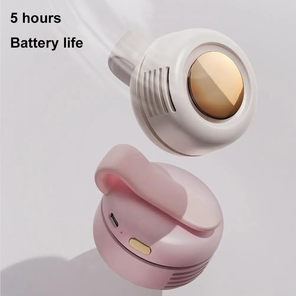 USB Hanging Neck Fan Portable Mute Mini Clip Hanging Waist Electric Fan 900mah Leafless Fan 3 Speeds for Outdoor Camping Fishing