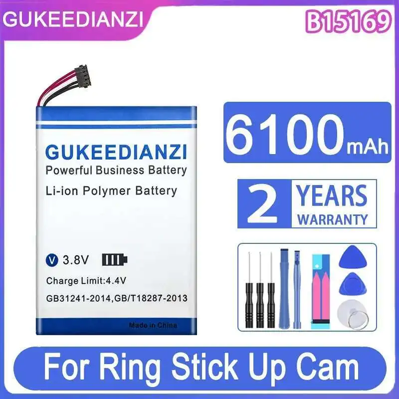 

B15169 High Capacity Surveillance Camera Battery For Ring Stick UP Cam Home Security 6100Mah