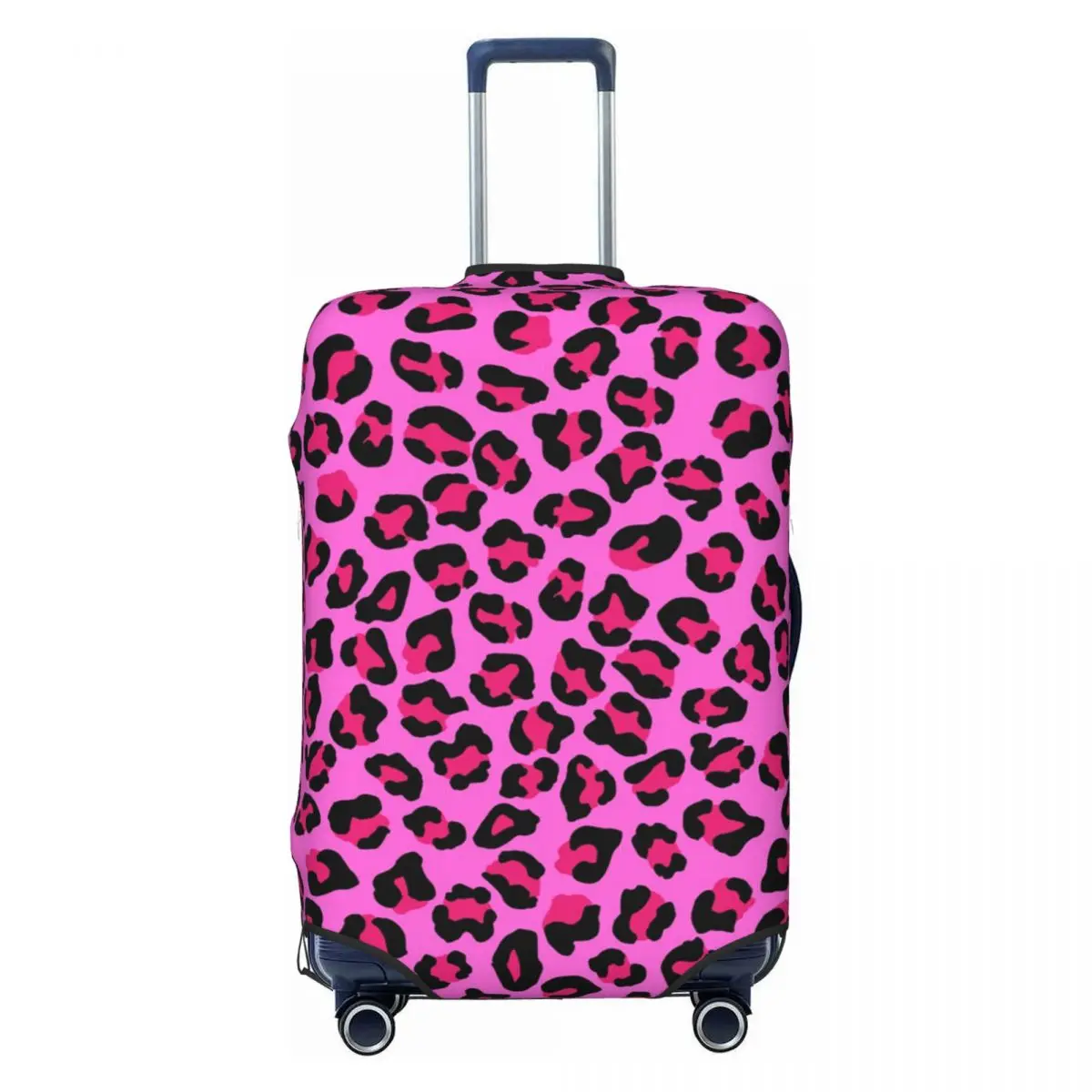 

Custom Neon Pink Leopard Print Luggage Cover Fashion Cheetah Pattern Suitcase Protector Covers Suit For 18-32 inch