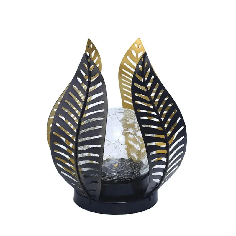 

Solar iron leaf glass crack light outdoor waterproof garden decoration landscape garden light