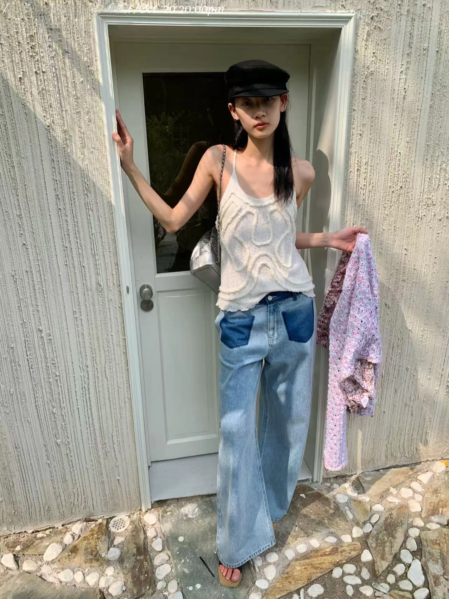 

Women's Faion Unique Vest Casual Sle Polyester Fiber Slim Fit Base Layer Cross Ba Strap 3D Fluffy Sensation