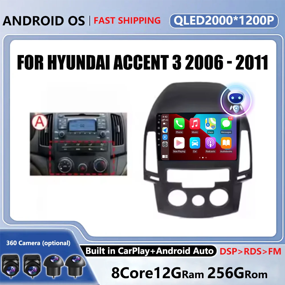 

9" 4G Android OS For Hyundai I30 2006 - 2011 Car Multimedia Head Unit Stereo Player GPS Navigation QLED screen 5G WIFI BT 5.0