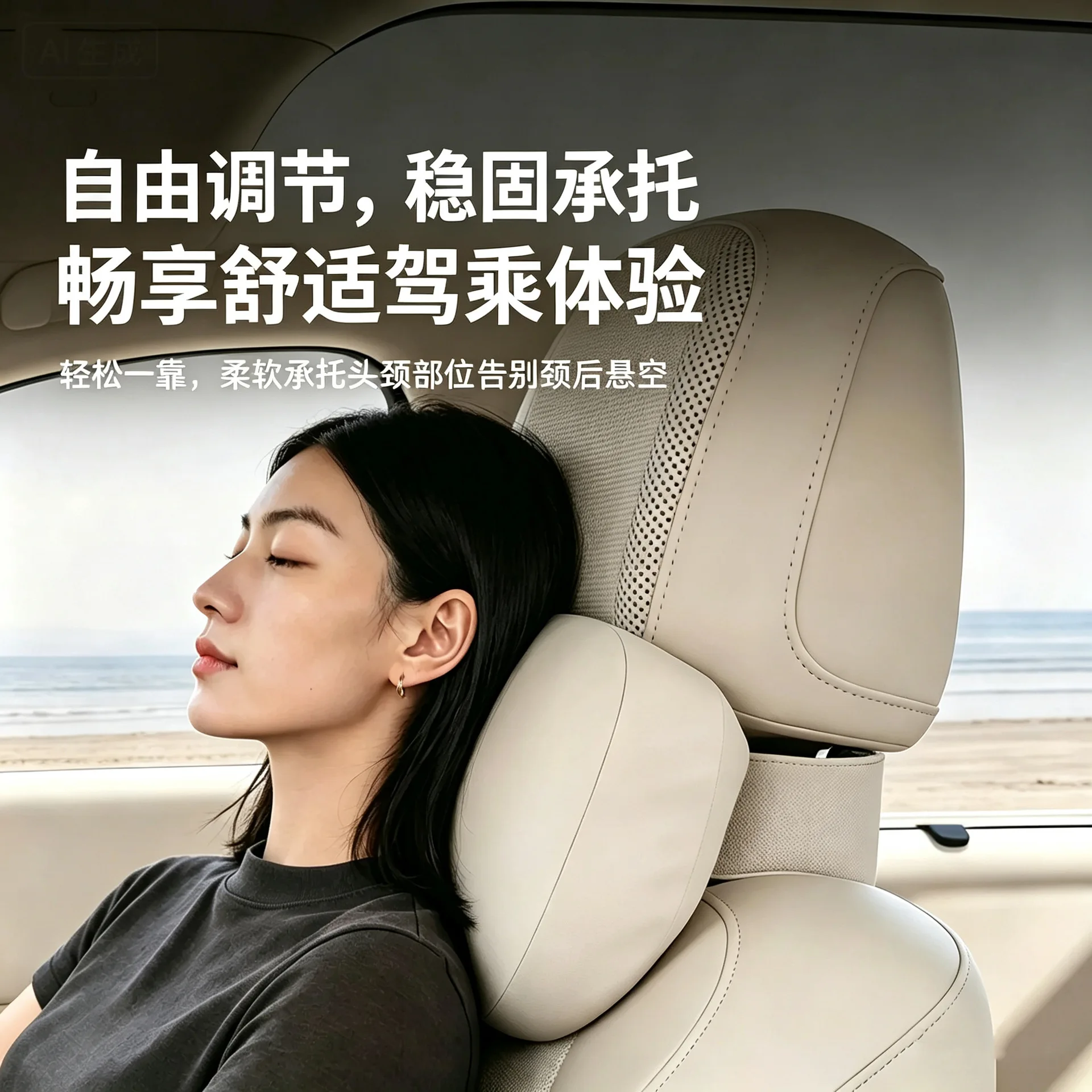 Breathable Adjustable Car Headrest Lumbar Support Ergonomic Neck Waist Universal Auto Seat Pillow Long Drive Road Trip Comfort