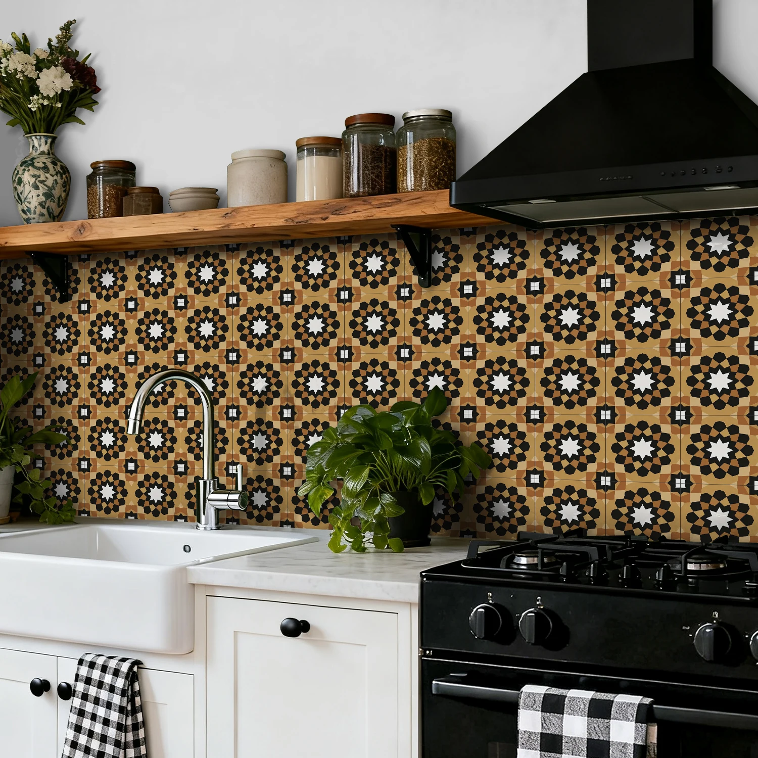 24pcs Self-adhesive decorative tile wall stickers, matte surface, home decoration and renovation stickers, 10x10, 15x15, 20x20cm