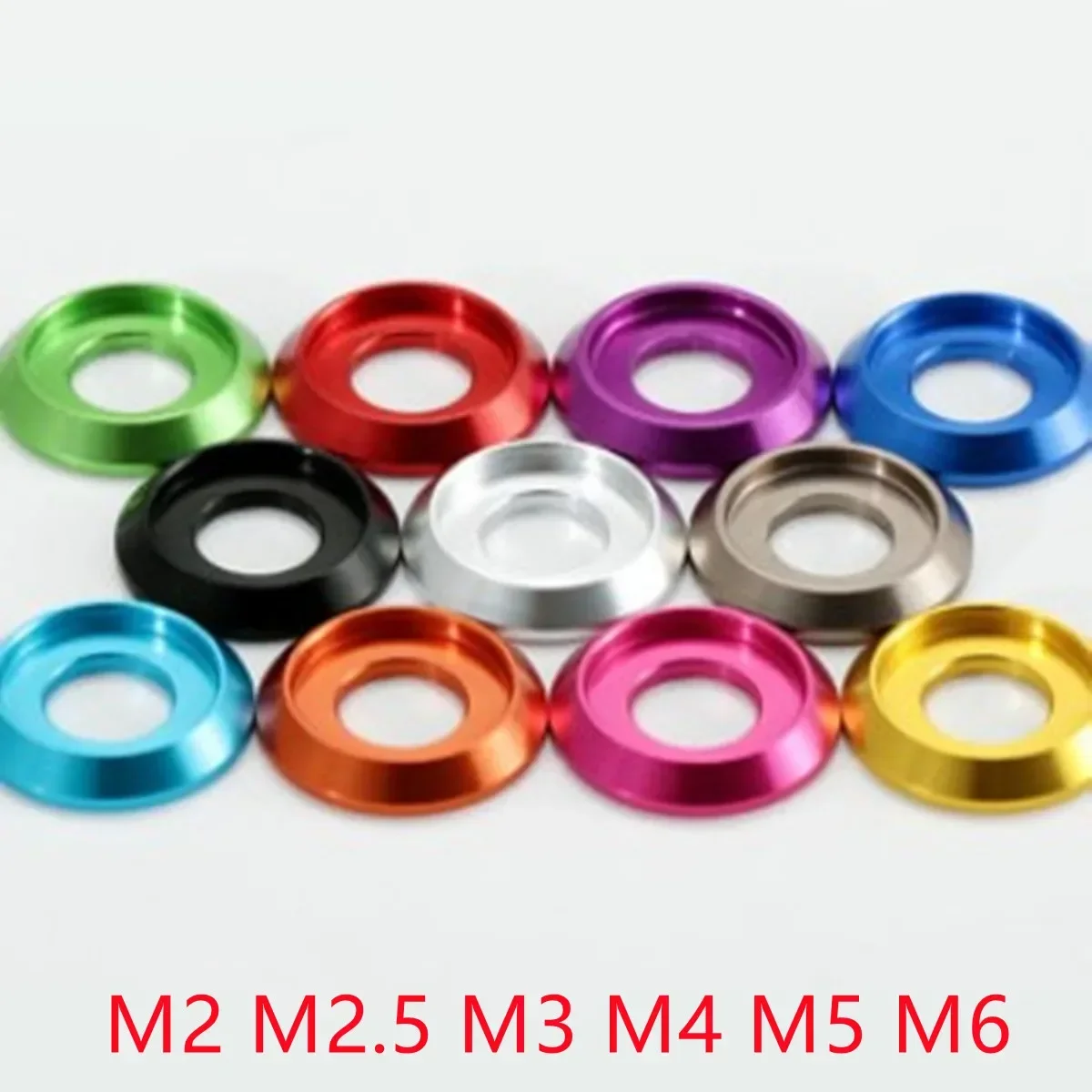 10pcs M2 M2.5 M3 m4  m5 m6 m8 colourful Aluminum cup head round washer for button head screw