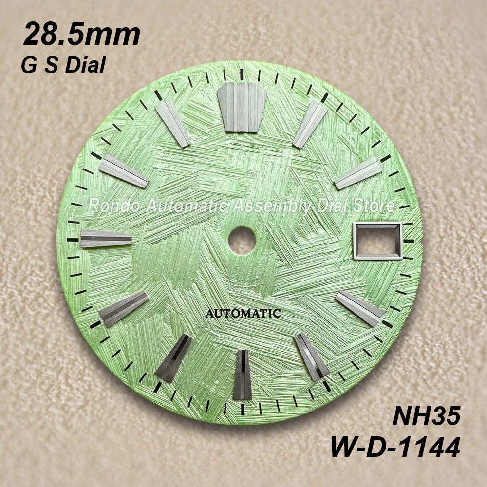 28.5mm Brush G S Dial For NH35/NH36 Automatic Movement No Luminous High-Quality Solid Nail Dial Watch Modification Accessories