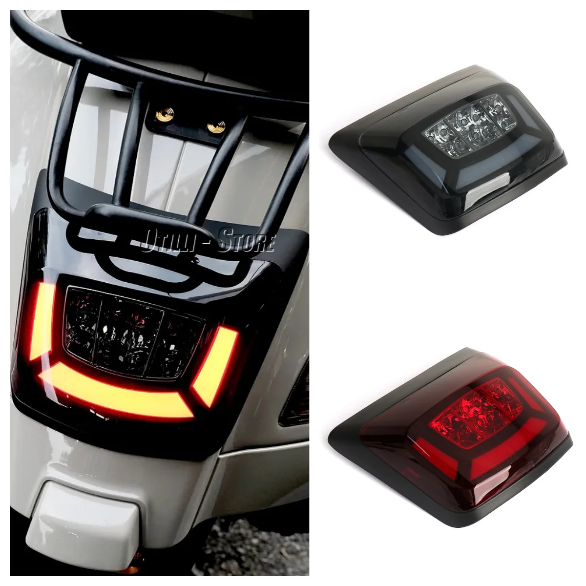 

New For Vespa GTS300 GTV300 GTV GTS 300 2023 2024 Acrylic LED Taillight 2 Color Rear Lights Brake Lamp Motorcycle Accessories