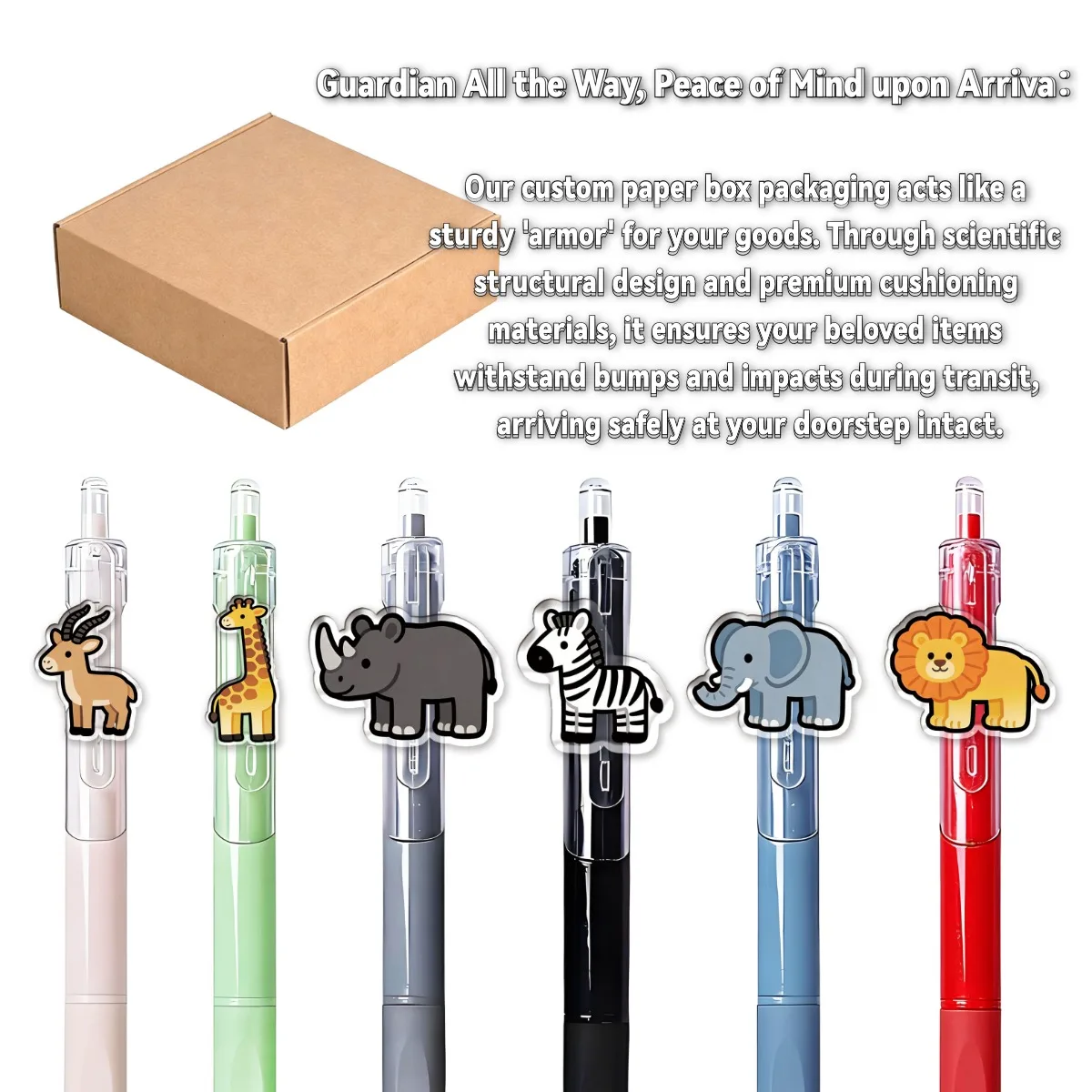 6PCS/12PCS Grassland Animals Ballpoint Pens, Student Writing Pens, Stationery Office Supplies, Click Pens