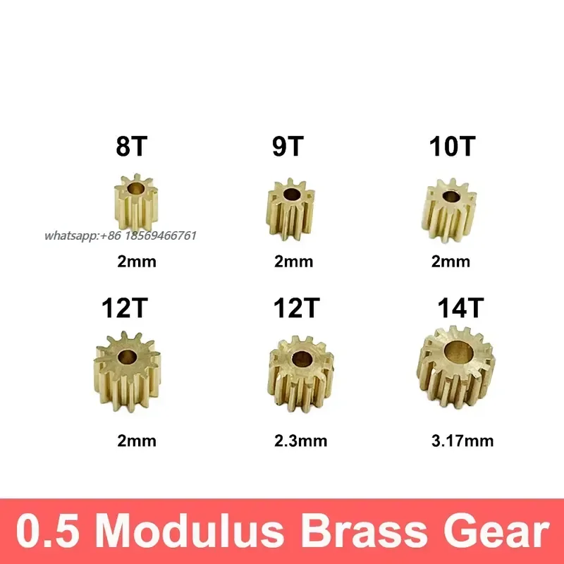 2026 0.5 Modulus 8T 9T 10T 12T 14T Metal Copper Brass Gear Pinion Transmission Gear Fit Motor 2mm 2.3mm 3.17mm Shaft DIY RC