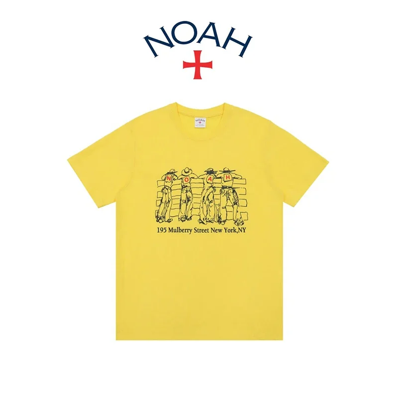 NOAH Arrival TEE T-Shirt Classic Black Graffiti Logo Printing Letter Cotton Oversize Men Women O-Neck Yellow White Short Sleeve