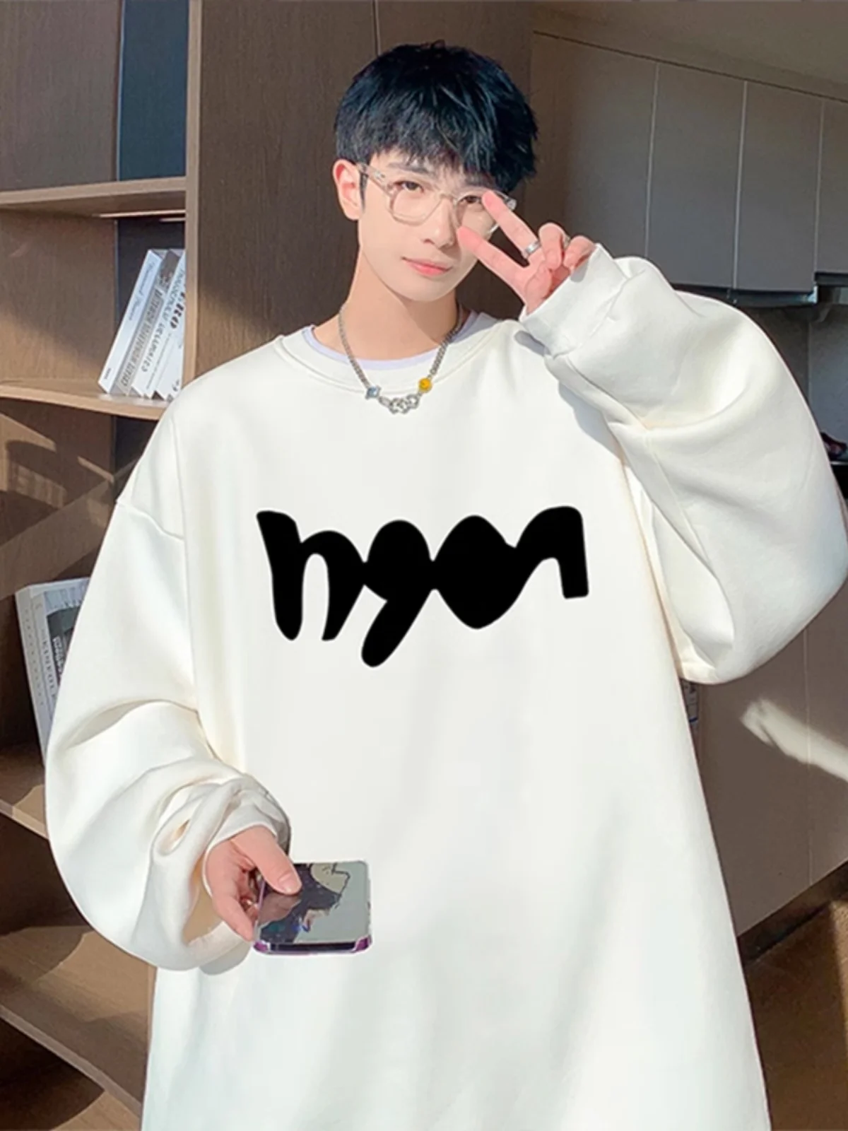 

Мужской оверсайз свитшот для подростков, весна-осень, свободный крой, плотность 500 г, американский стиль, повседневный, удобный, уличная одежда