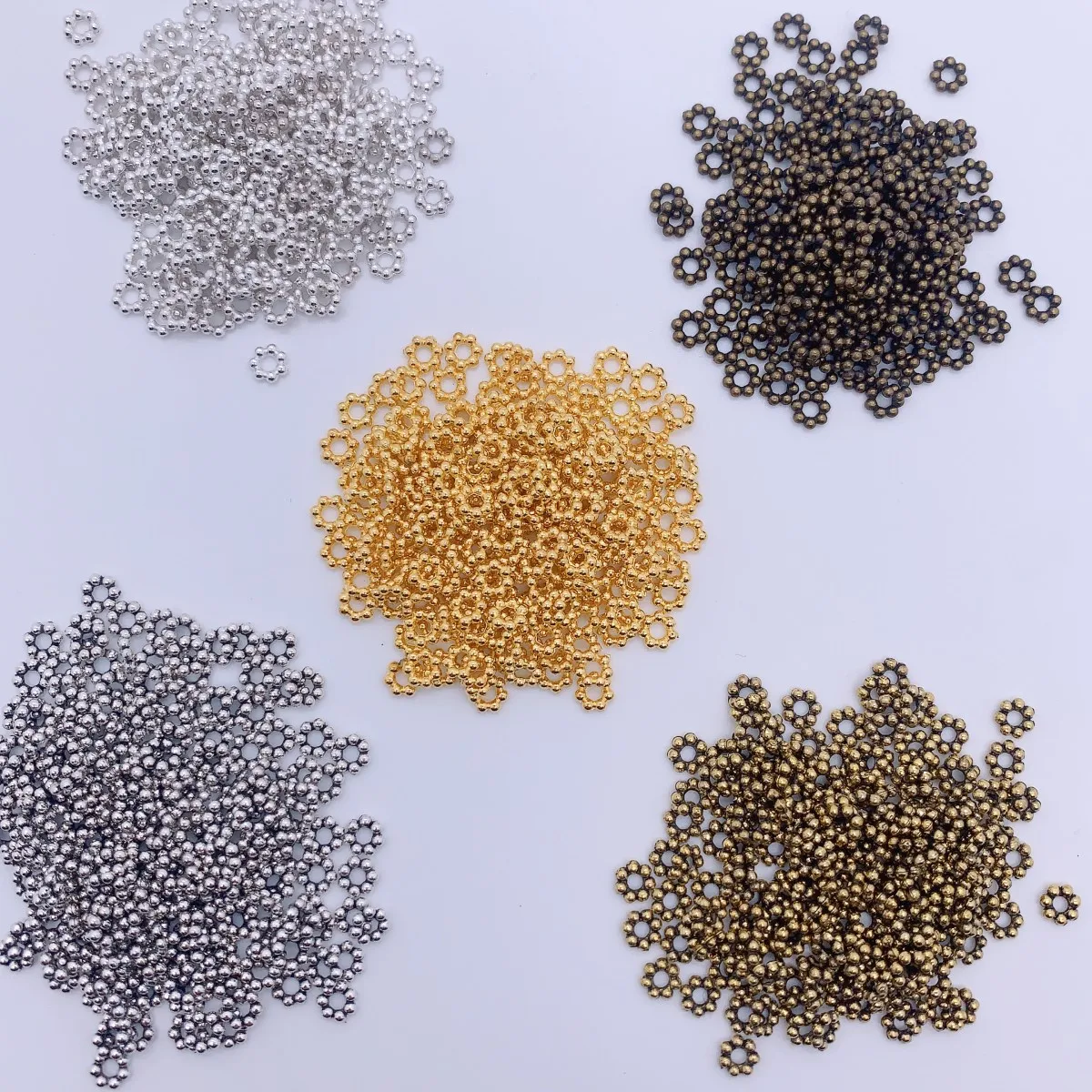 500pcs Spacer Metal Beads Zinc Alloy  Round Flower Beads DIY Jewelry Making Accessories 5mm Hole Approx 2mm K02822