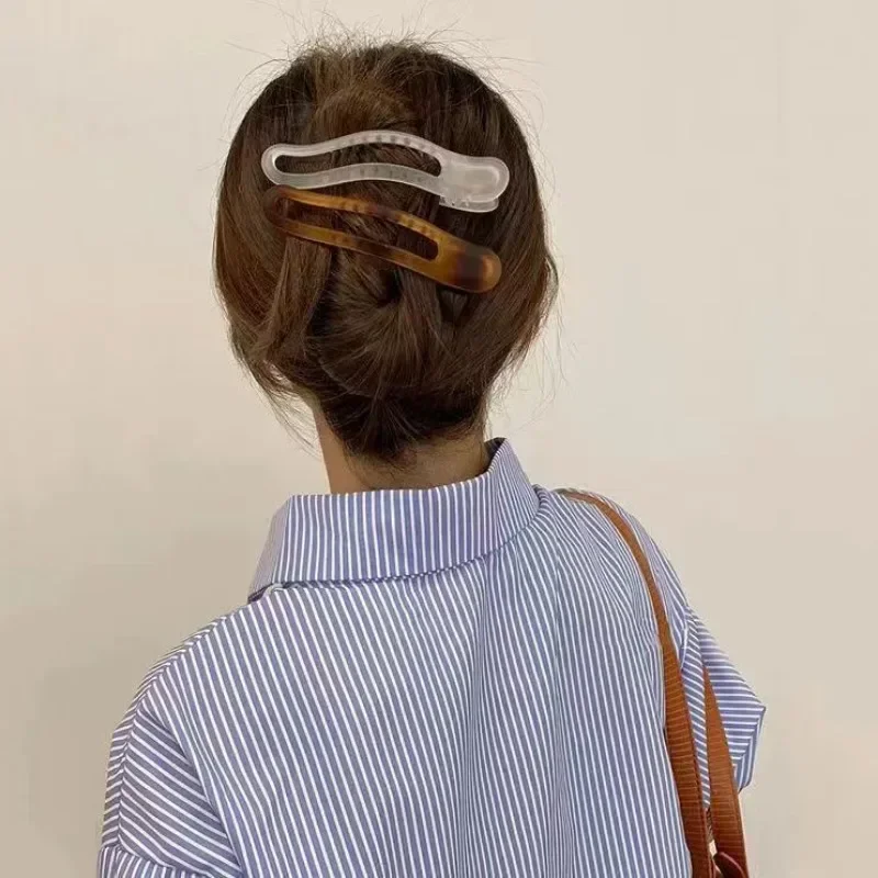 Acrylic Matte Duckbill Clip Vintage Elegant Women Girl Ponytail Clip Korean Simple Frosted Headwear Women Hair Style Accessories