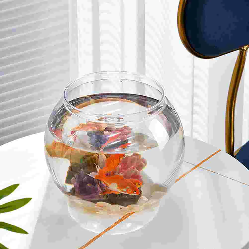 Plastic Fish Bowl Mini Fish Tank Round Unbreakable Aquarium Transparent Vase Aquarium Clear Globe Hydroponic Planter Vase Pot