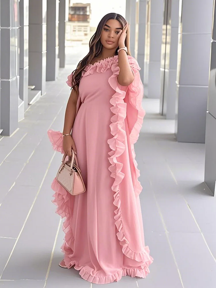 

African Boubou Kaftan Dress for Women - Soft Silk Cotton Abaya for Eid Mubarak, Party & Evening, Breathable Long Dress