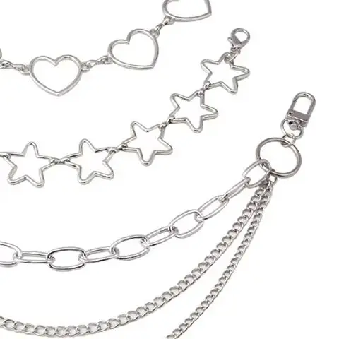1pcs Multi-layer Metal Chain strap DIY Personality Butterfly Heart Star Pendant Shoulder Bag Chain Straps