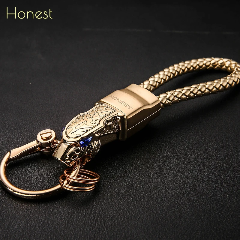 Luxury Car Key Chain Men Women Rhinestone for Key Ring Holder High-Grade Bag Purse Charm Jewelry Leather Rope Fathers Day Gift