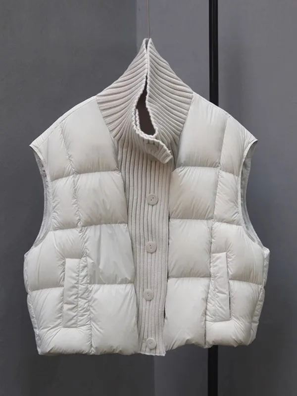 

Casual Knitted Collared Vest Women's Fashionable Winter Thickened Commute Style Pure Color Outerwear Polyester Fiber 2025 Design
