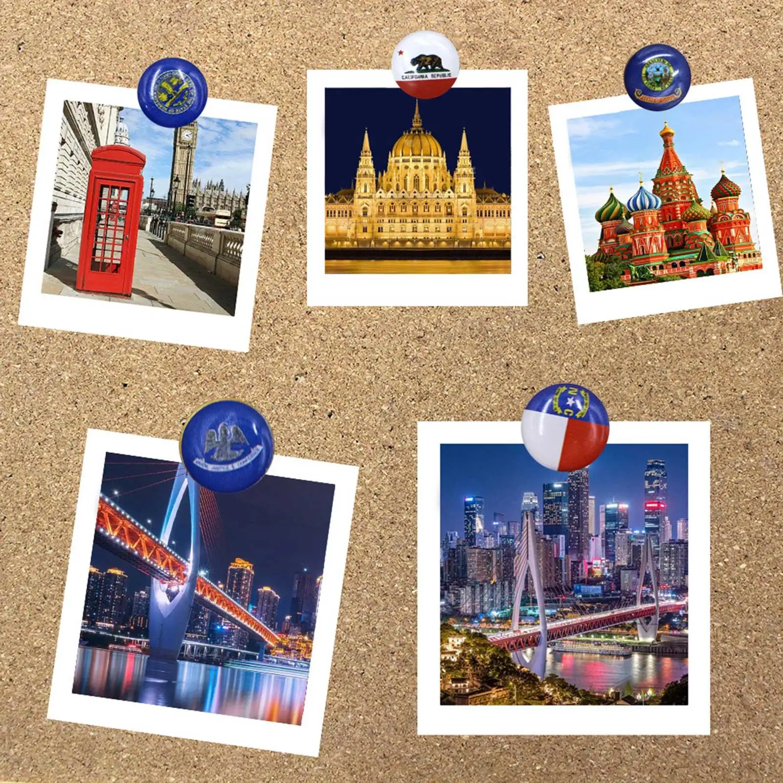 

Push Pins For Wall Thumb Tacks For Cork Board 51 Pieces State Flags Design Decorative Nails Portable For Christmas Kitchen Home