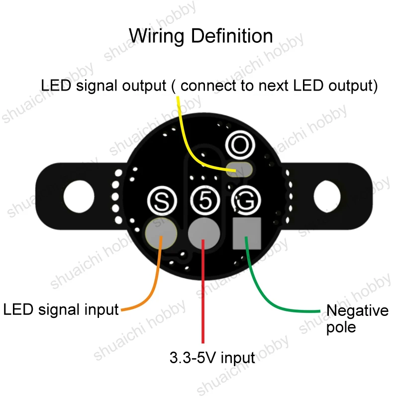 3PCS FPV Drone LED Light Board WS2812 Lamp Bead 3.3-5V Input 15mm Mounting Hole Distance for RC Car DIY Modification Accessories