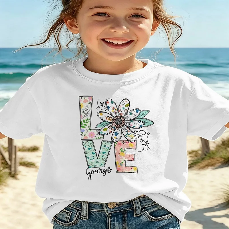 Christmas2026 New Arrival Girls' Round-Neck T-Shirt  Comfortable and Breathable for Summer – 3D Print Design