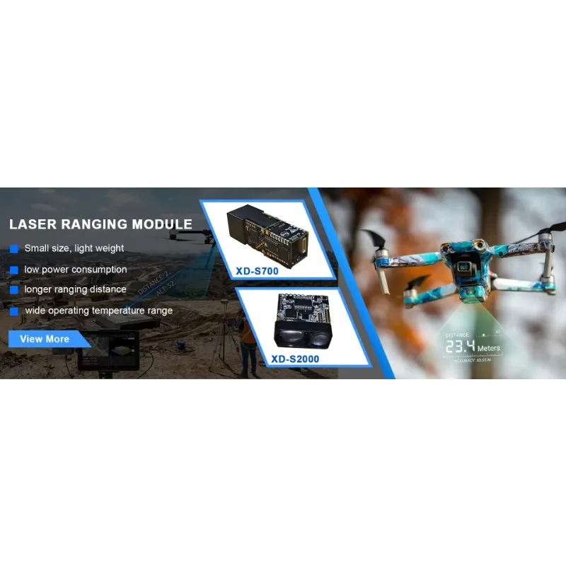 NEWXD-S2000 905nm Capteur de distance laser LiDAR DToF de classe 1, sûr pour les yeux, portée 2000m, module photoélectrique pour la sécurité périmétrique UART TTL