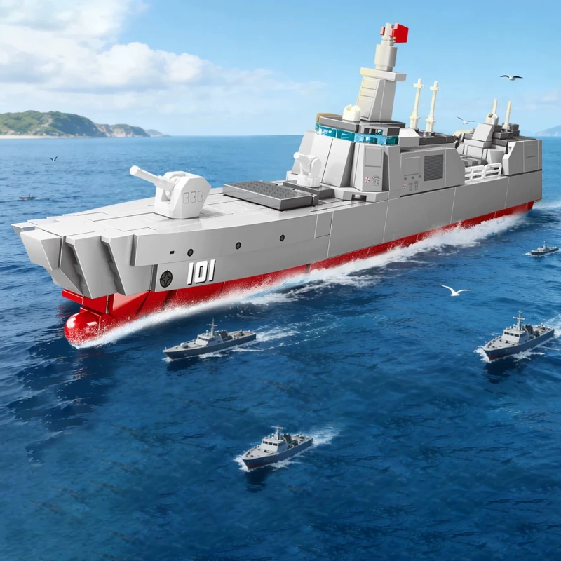 

【 New Product 】SEMBO Building Blocks 055 Destroyer Aircraft Carrier Military Model Building Blocks Toy Boy Festival Gift