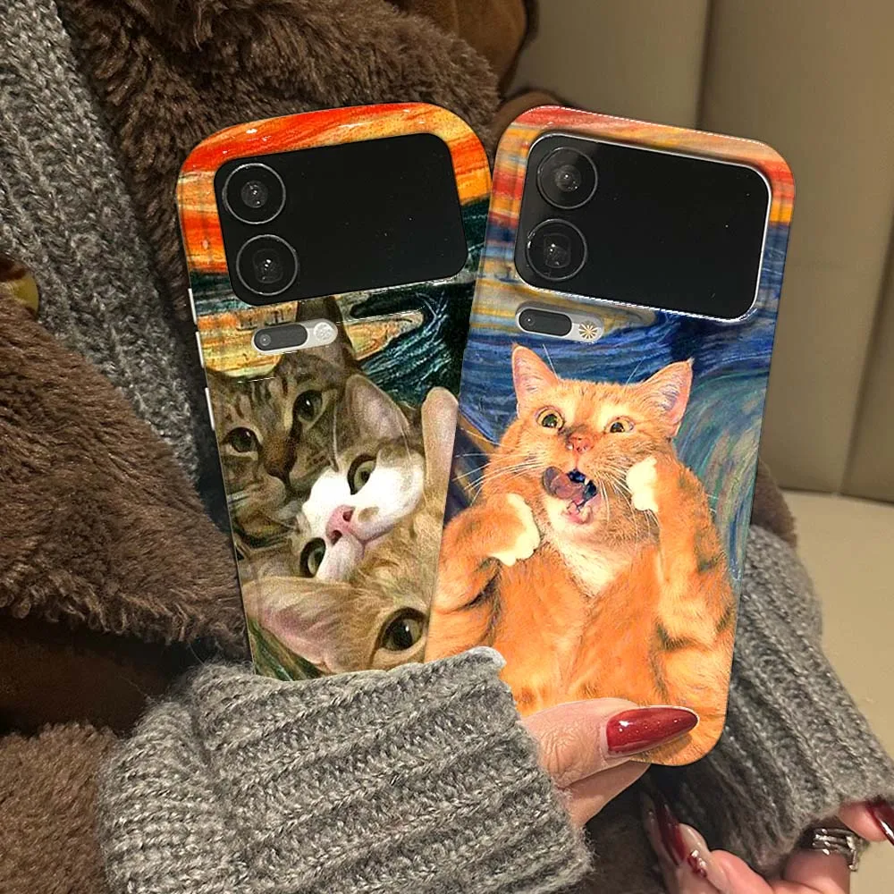 

Oil painting cat cute For For Xiaomi 17 15 14 14T 13 12T 11 11i 11X Pro Max Lite NE 5G Feilin Wave Oil Shell Cover