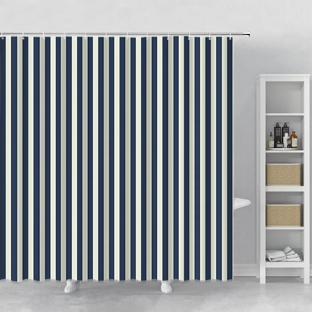 Modern Nordic Style Shower Curtains Simplicity Geometry Stripes Bathroom Polyester Bath Curtain Home Bathtub Decor With Hooks