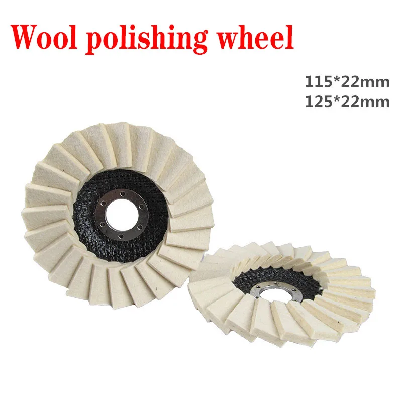 Almofada de polimento de feltro de lã, 115/125mm, resistente, moedor de ângulo, disco de polimento para metal, cerâmica, ferramenta de moagem de roda