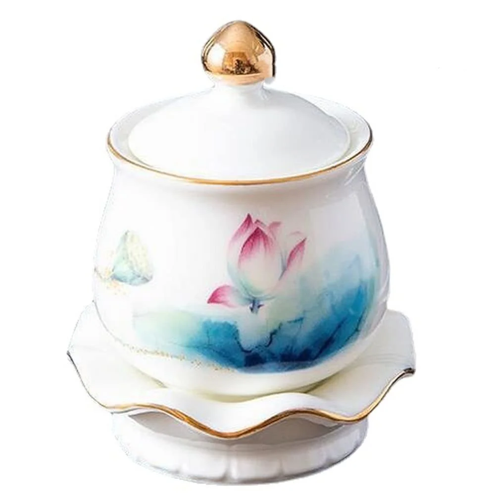 10cm Porcelain Lucky Water Supply Cup Buddha Wealth Holy Water Cup Guanyin Cup