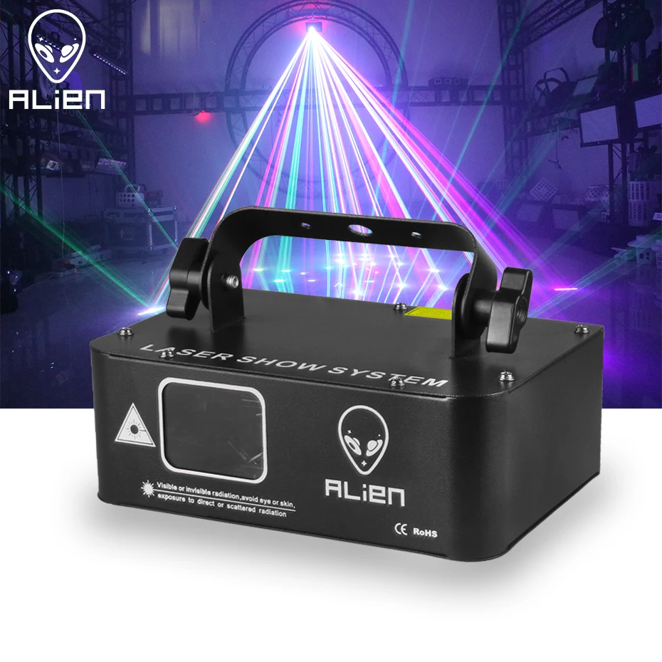 ALIEN 500mw RGB Laser Beam Line Scanner Projector DJ Disco Stage Lighting Effect Dance Party Wedding Holiday Bar Club DMX Lights