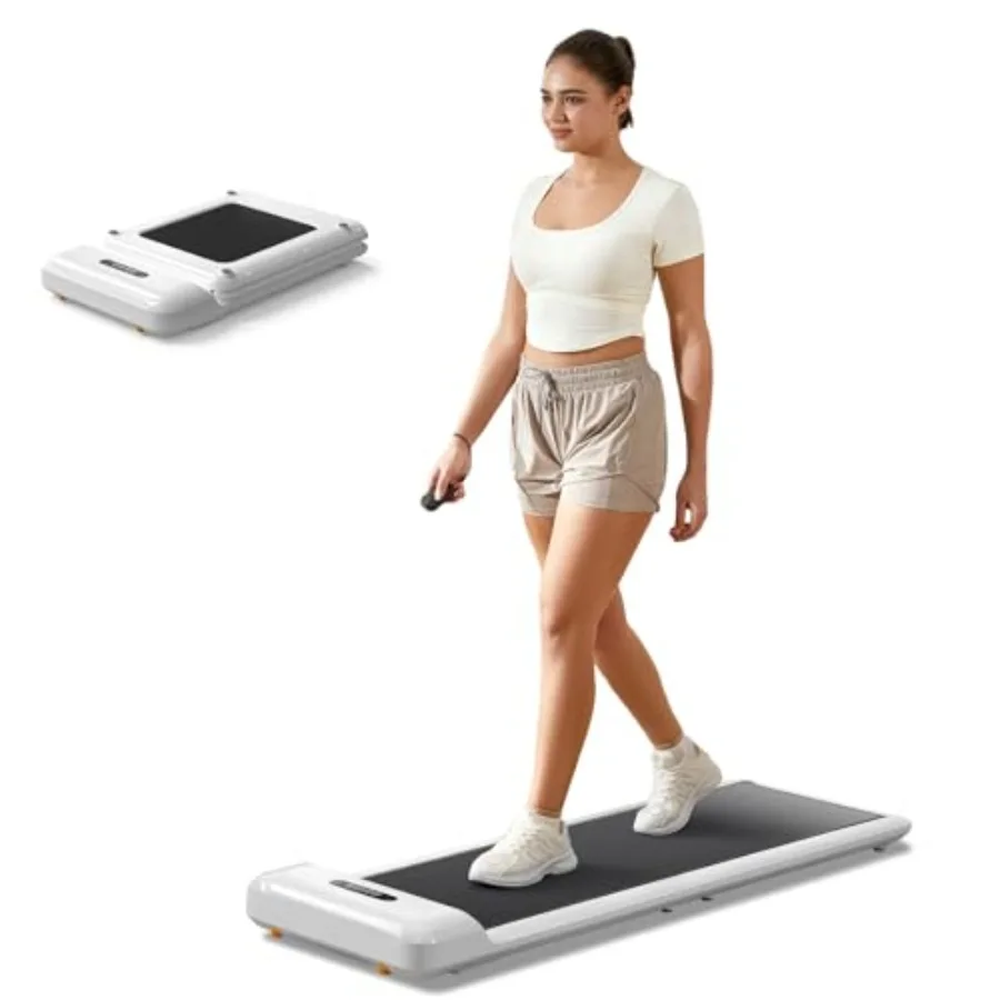 

Home office foldable walking pad treadmill ABS plastic black compact stylish design with no assembly needed