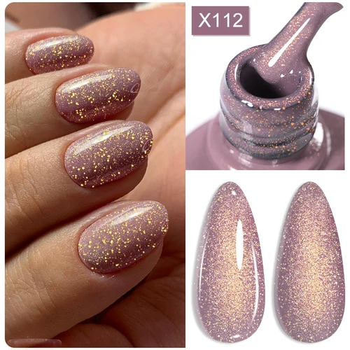 Imagen 2 del producto LILYCUTE-esmalte de uñas en Gel con purpurina brillante, color rosa desnudo, cobertura completa, magnífico Color, barniz en Gel para manicura, 7ml