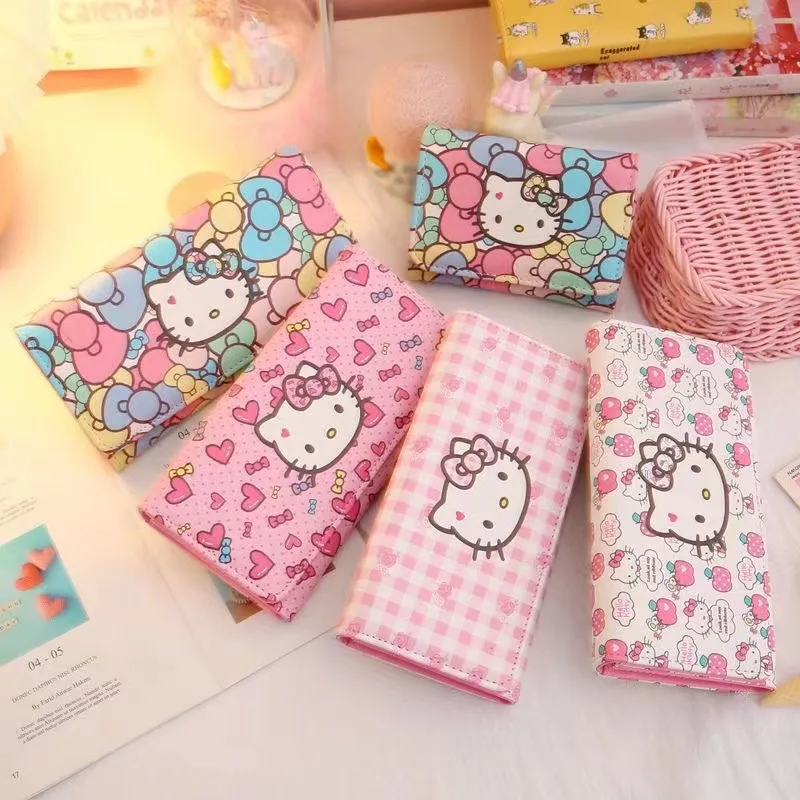 New Sanrio Women's Wallet Hello Kitty My Melody Cartoon Long Coin Purse Multifunction High Capacity Girls Anime Clutch Bag Gifts