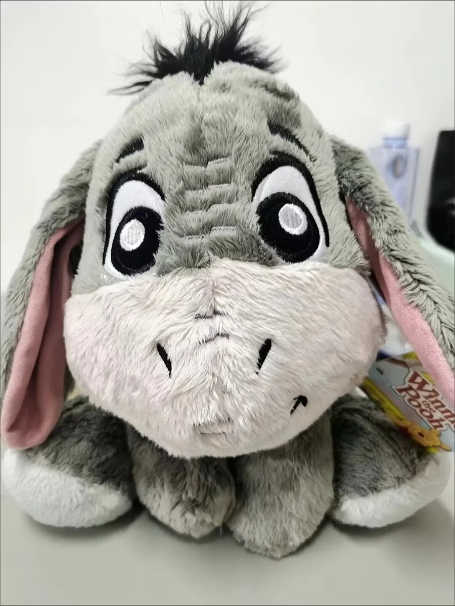 Disney-Peluche Matkey Bourriquet, Poupées de Dessin Animé Mignon, Oreiller Animal Doux Gris, Décoration de Chambre, Cadeau d'Anniversaire Spécial, Nouveau, 28cm