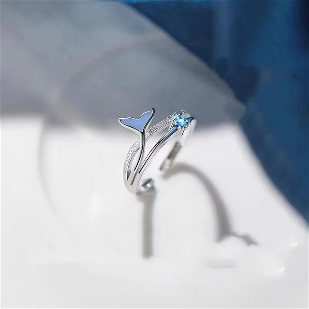 Delicate Mermaid Foam Open Fishtail Ring for Women High End Daily Travel Jewelry Party Luxury Gift