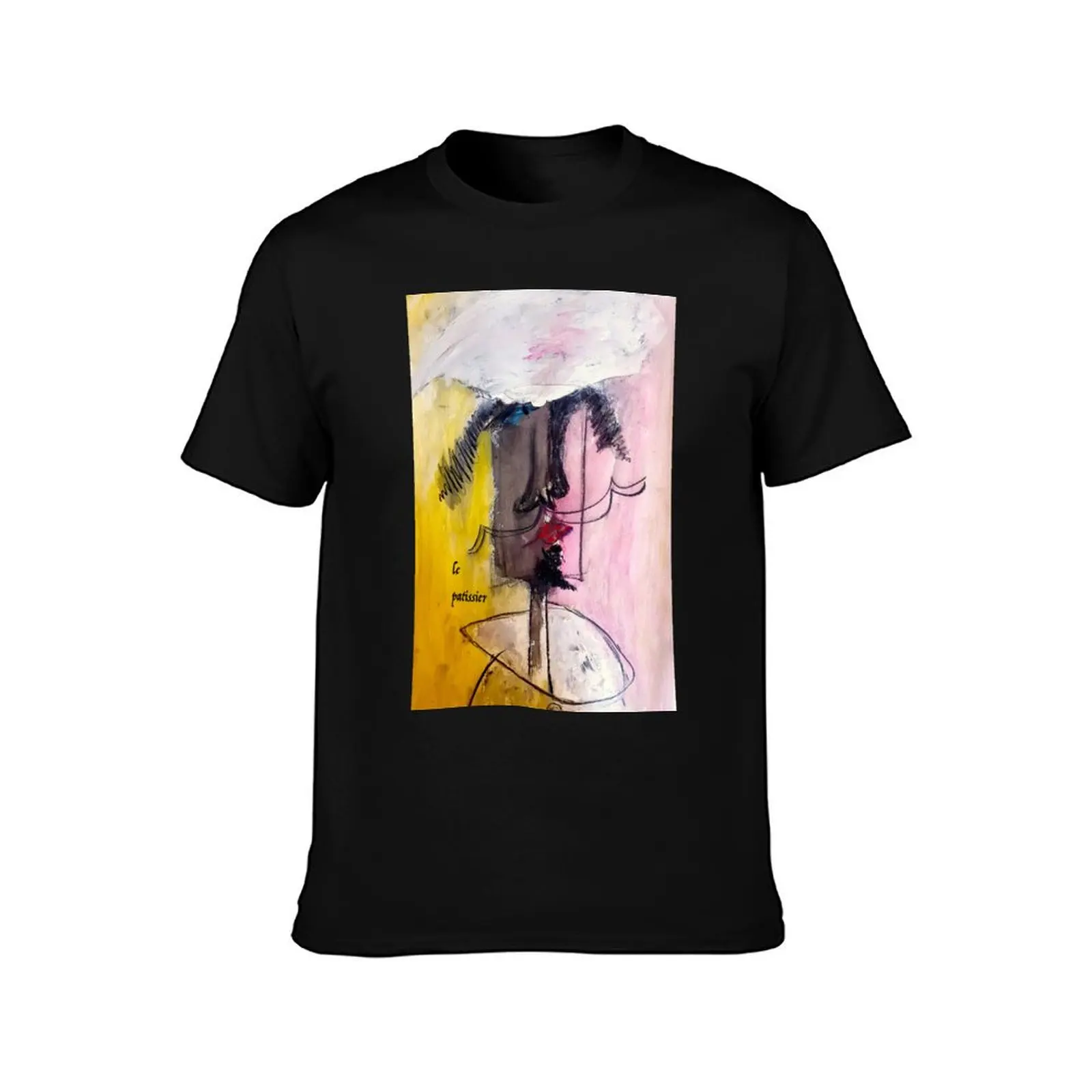 Le P?tissier-French Chef Baker Pastry Chef Painting T-Shirt man t shirts for men T-Shirt